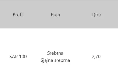 LAJ SAP 100 SR.SJAJ 2,7m