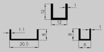 LAJ U-PROFIL 6mm SR.MAT 3m