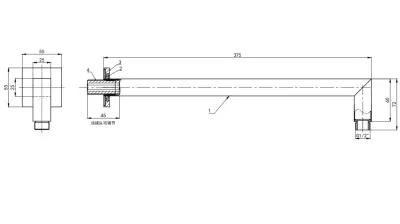 DRŽAČ TUŠ RUŽE ZIDNI SQ 12212