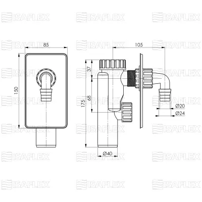 SIFON VEŠ MAŠINE UGR.NIKL.2103