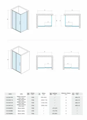 BOČNO STAKLO 70 C-02-B4070 6mm