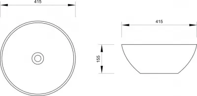 LAVABO NAD.FI415X155 CRNI MAT!