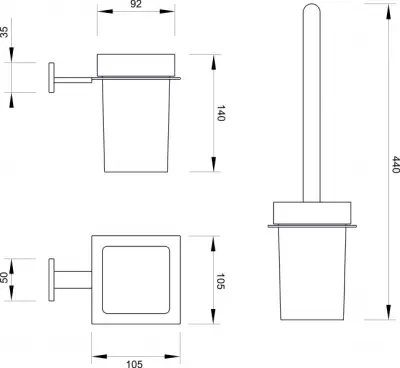M 20750 DRŽAČ WC ČETKE ZIDNI