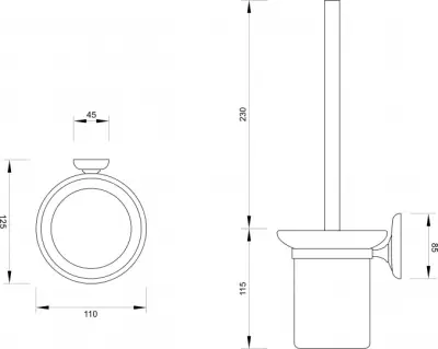 M 80650 DRŽAČ ZA WC ČETKU ZID