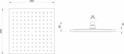 TUŠ RUŽA MRT-825 25X25 ABS HR.