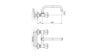 KLASIK BAT.ZIDNA 200mm KO3101