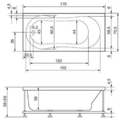 KADA KLEA 170X70 UGRADNA
