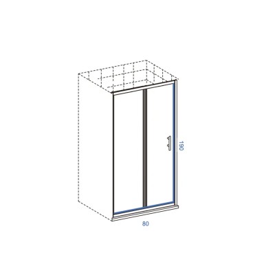 TUŠ VRATA ACCORDION 80X190 4mm