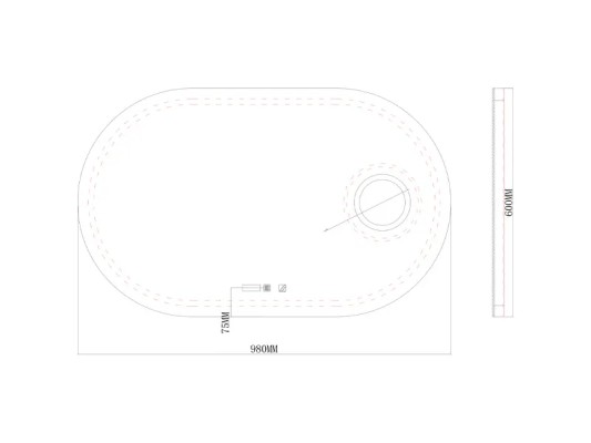 OGLEDALO LED 60X100 1157 LINNI