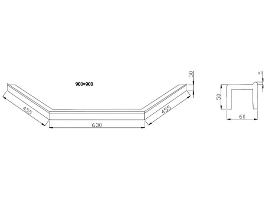 PROFIL ZA TUŠ KADU 9001 WHITE