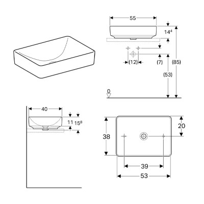 LAVABO NAD.VARIFORM 55x40