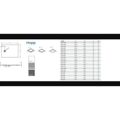 TUŠ KADA HOPP 120X80 LM 575460