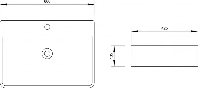 LAVABO NAD.600X425X135 7002CM