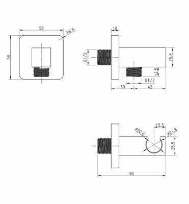 DRŽAČ TUŠ RUČICE QUADRA N.1504