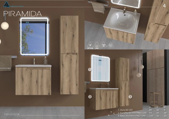 ORMARIĆ EURIDIKA 65H/VPINO/OAK