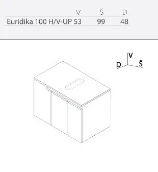 ORMARIĆ EURIDIKA 100H/V-UP