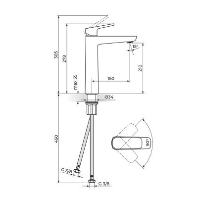 STOLZ BAT.LAVABO VISOKA130109W
