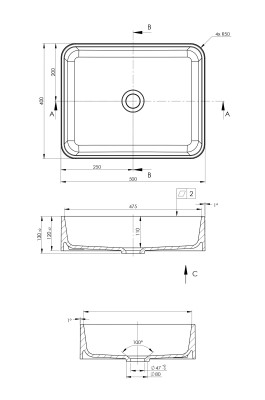 LAVABO NIVA 500x400x130mm