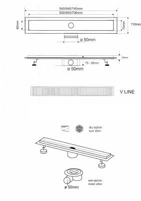 TUŠ KANALICA AQUA IN.S-LINE 60