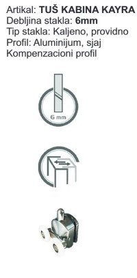 PARAVAN KAYRA 120X200cm 6mm