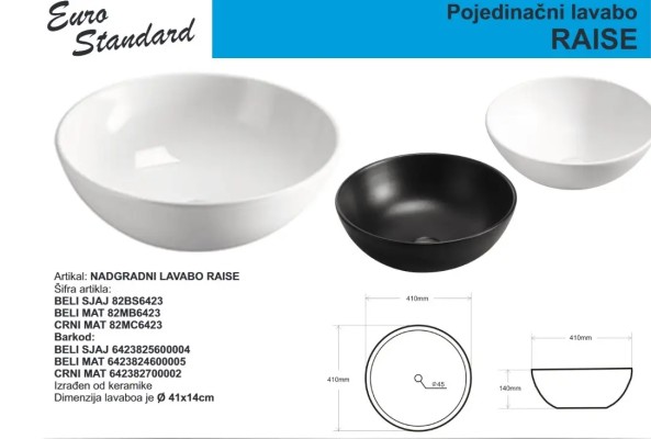 LAVABO RAISE E-6423 BELI MAT