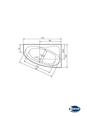 KADA STELA 154X100 LUX LEVA